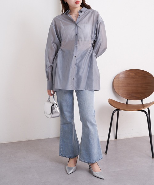 Chico(チコ)の「【2サイズ展開/2024SS】パット付バックデザインベアトップ(キャミソール・レディース・ブラック/ライトベージュ/グレー/ホワイト・0/1)」の15枚目の写真