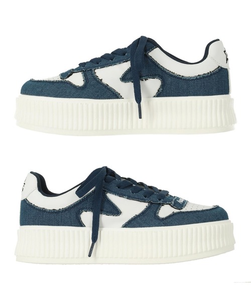 ANAP GｉRL（アナップガール）の「デニムキリカエスニーカー（スニーカー・キッズ・ブルー・S/M/L）」の2枚目の写真