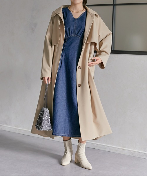 Thevon（ゼボン）の「ウエストタックシェイプワンピース（ワンピース・レディース・アイボリー/ブラック/ネイビー・MEDIUM/TM）」の18枚目の写真