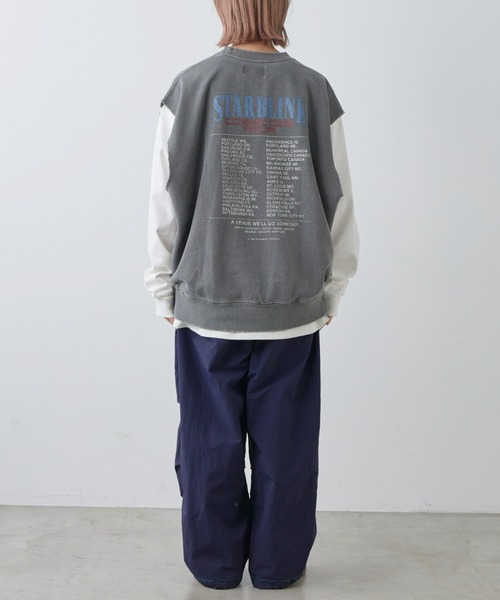 SOUNDSGOOOOD（サウンズグッド）の「【SOUNDS GOOOOD / サウンズグッド】ヴィンテージライクプリントスウェットベスト（ベスト・メンズ・チャコールグレー/グレイッシュベージュ・ONE SIZE）」の19枚目の写真