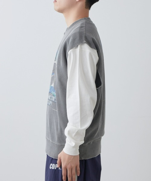 SOUNDSGOOOOD（サウンズグッド）の「【SOUNDS GOOOOD / サウンズグッド】ヴィンテージライクプリントスウェットベスト（ベスト・メンズ・チャコールグレー/グレイッシュベージュ・ONE SIZE）」の21枚目の写真