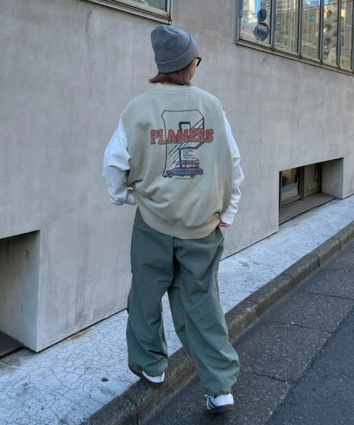 SOUNDSGOOOOD（サウンズグッド）の「【SOUNDS GOOOOD / サウンズグッド】ヴィンテージライクプリントスウェットベスト（ベスト・メンズ・チャコールグレー/グレイッシュベージュ・ONE SIZE）」の13枚目の写真