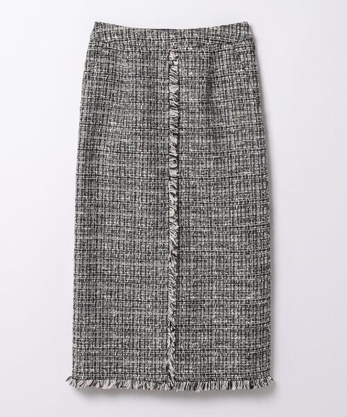 LANVIN en Bleu（ランバンオンブルー）の「ミックスツイードスカート（スカート・レディース・ライトカーキ/ブラック・38/36）」の4枚目の写真
