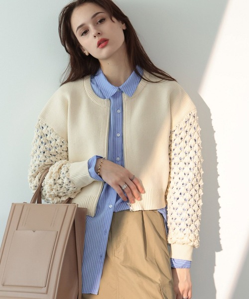 Eimee 切替ニットブルゾン Law 布帛切替ニットブルゾン サイズ38