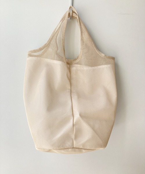 EARTH MADE(アースメイド)の「2 LAYERS TOTE(トートバッグ・レディース・ホワイト/ライトグレー系2/グレー系1/ベージュ系2/ライトブルー/ライトグレー系1/ベージュ系1/グレー系2・FREE)」の2枚目の写真