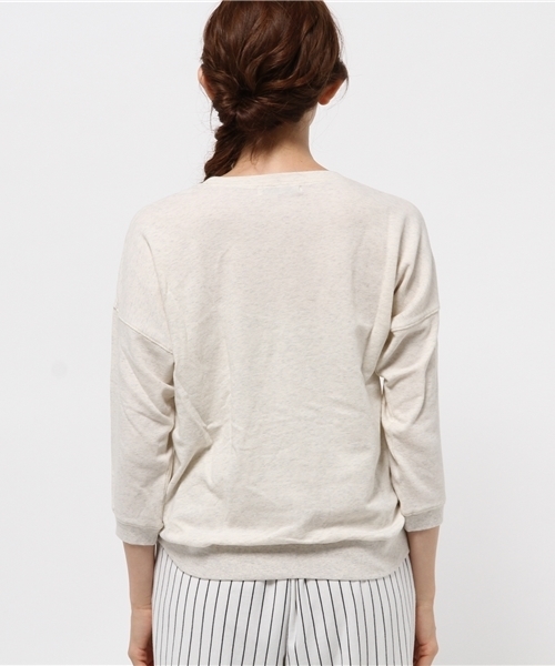 OUTLET(アウトレット)の「【CAPRICIEUX LE'MAGE】ビジューミニ裏毛プルオーバー(Tシャツ/カットソー・レディース・グレー/オフホワイト・FREE)」の5枚目の写真