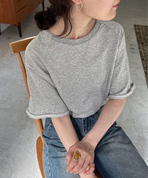 feepur(フェピュール)の「ミニ裏毛ラグランルーズTee(Tシャツ/カットソー・レディース・グレー/オフホワイト/ブラック/オートミール・MEDIUM)」の3枚目の写真