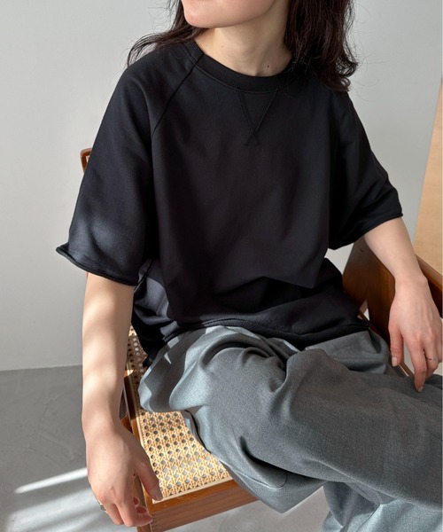 feepur(フェピュール)の「ミニ裏毛ラグランルーズTee(Tシャツ/カットソー・レディース・グレー/オフホワイト/ブラック/オートミール・MEDIUM)」の7枚目の写真