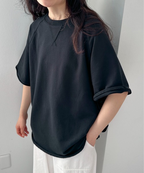 feepur(フェピュール)の「ミニ裏毛ラグランルーズTee(Tシャツ/カットソー・レディース・グレー/オフホワイト/ブラック/オートミール・MEDIUM)」の6枚目の写真