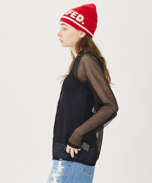 MILKFED.（ミルクフェド）の「BUMPY KNIT TOP（ニット/セーター・レディース・ブラック/オフホワイト/ライトグリーン・ONE SIZE）」の10枚目の写真