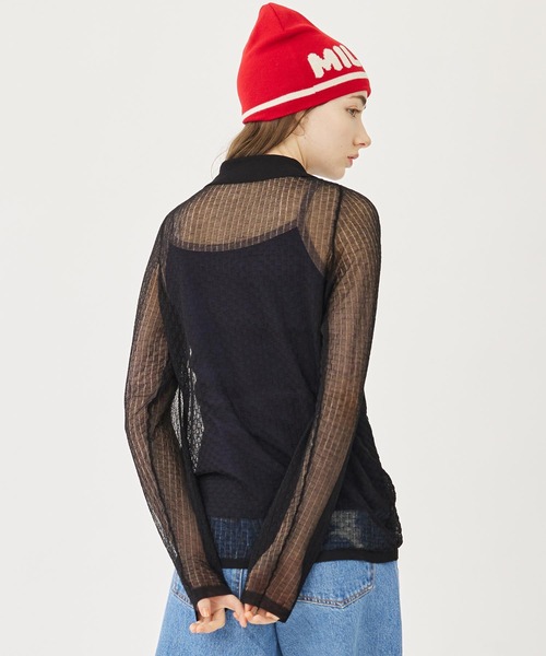MILKFED.（ミルクフェド）の「BUMPY KNIT TOP（ニット/セーター・レディース・ブラック/オフホワイト/ライトグリーン・ONE SIZE）」の11枚目の写真