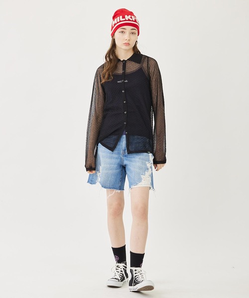 MILKFED.（ミルクフェド）の「BUMPY KNIT TOP（ニット/セーター・レディース・ブラック/オフホワイト/ライトグリーン・ONE SIZE）」の12枚目の写真