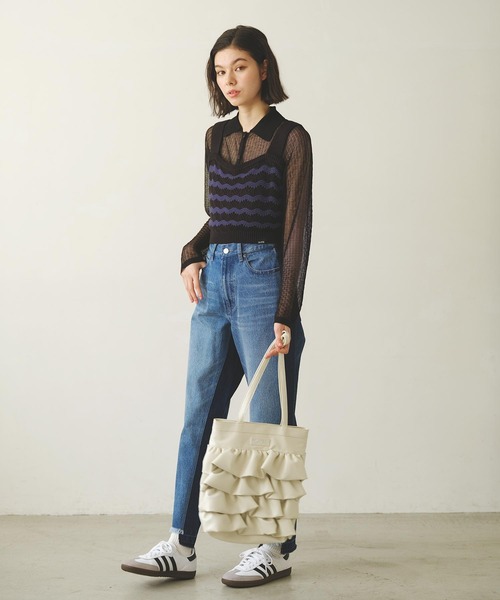 MILKFED.（ミルクフェド）の「BUMPY KNIT TOP（ニット/セーター・レディース・ブラック/オフホワイト/ライトグリーン・ONE SIZE）」の18枚目の写真