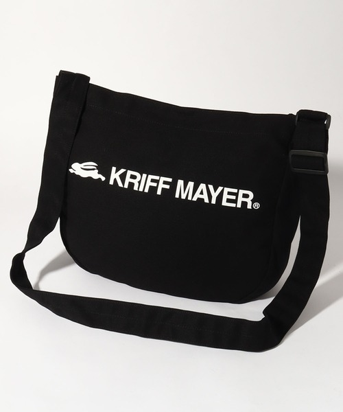 KRIFF MAYER(クリフメイヤー)の「【KRIFF MAYER/クリフメイヤー】ニュースペーパー キャンバス ロゴ ショルダーバッグ(ショルダーバッグ・メンズ・ブラック/アイボリー・FREE)」の4枚目の写真