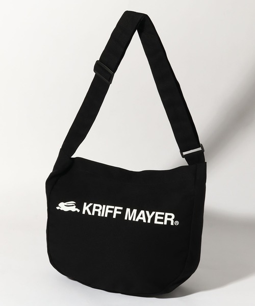 KRIFF MAYER(クリフメイヤー)の「【KRIFF MAYER/クリフメイヤー】ニュースペーパー キャンバス ロゴ ショルダーバッグ(ショルダーバッグ・メンズ・ブラック/アイボリー・FREE)」の8枚目の写真