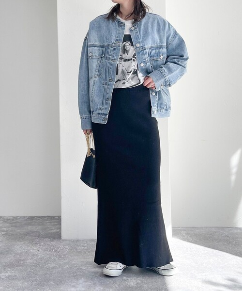 fredy emue（フレディエミュ）の「【選べるスカート丈】シーズンレスニットスカート（スカート・レディース・グレー/ブラック・38/36）」の3枚目の写真