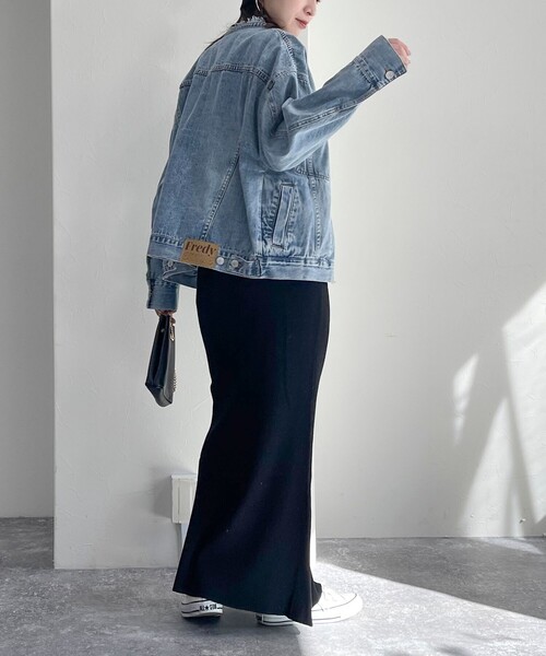 fredy emue（フレディエミュ）の「【選べるスカート丈】シーズンレスニットスカート（スカート・レディース・グレー/ブラック・38/36）」の5枚目の写真