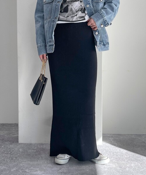 fredy emue（フレディエミュ）の「【選べるスカート丈】シーズンレスニットスカート（スカート・レディース・グレー/ブラック・38/36）」の7枚目の写真