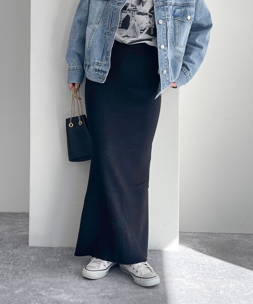 fredy emue（フレディエミュ）の「【選べるスカート丈】シーズンレスニットスカート（スカート・レディース・グレー/ブラック・38/36）」の9枚目の写真