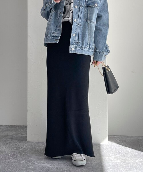 fredy emue（フレディエミュ）の「【選べるスカート丈】シーズンレスニットスカート（スカート・レディース・グレー/ブラック・38/36）」の11枚目の写真