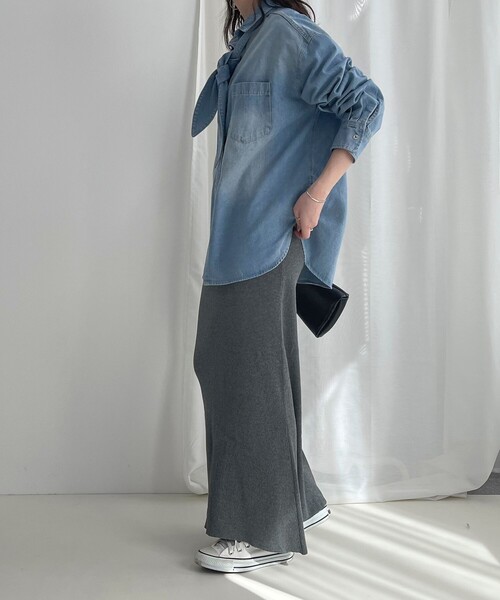 fredy emue（フレディエミュ）の「【選べるスカート丈】シーズンレスニットスカート（スカート・レディース・グレー/ブラック・38/36）」の19枚目の写真