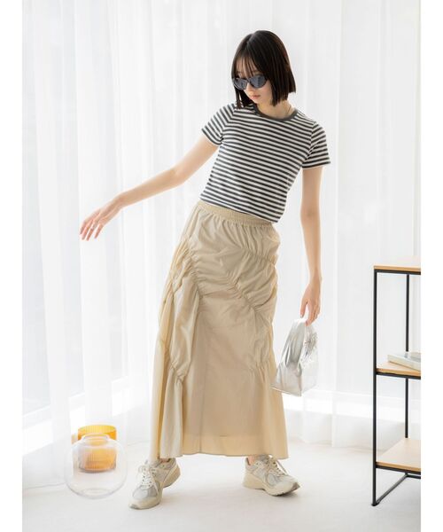 Ungrid（アングリッド）の「カラーフィットボーダーTee（Tシャツ/カットソー・レディース・レッド/チャコールグレー・FREE）」の19枚目の写真