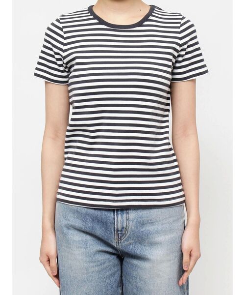 Ungrid（アングリッド）の「カラーフィットボーダーTee（Tシャツ/カットソー・レディース・レッド/チャコールグレー・FREE）」の7枚目の写真