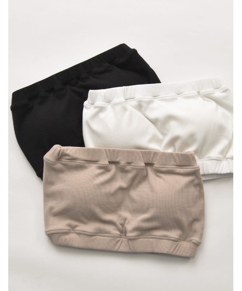 Re:EDIT(リエディ)の「カップ付きリブバンドゥ(その他アンダーウェア/インナー・レディース・ブラック/オフホワイト/ベージュ・LARGE/MEDIUM)」の5枚目の写真