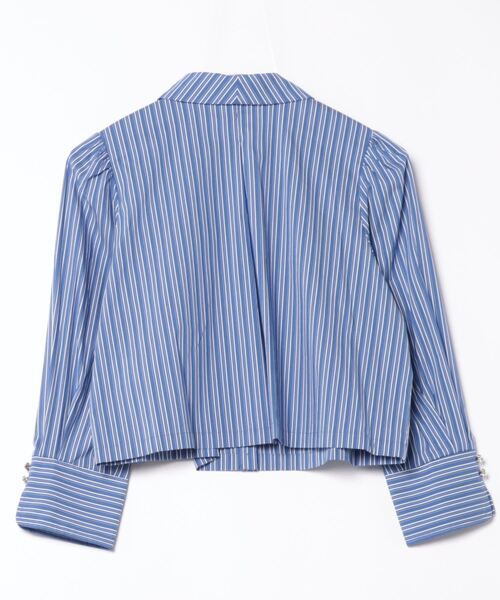 SWINGLE（スウィングル）の「ラインストーン釦ショート丈シャツブラウス（シャツ/ブラウス・レディース・オフホワイト/ブルー系その他/ホワイト系その他・FREE）」の11枚目の写真