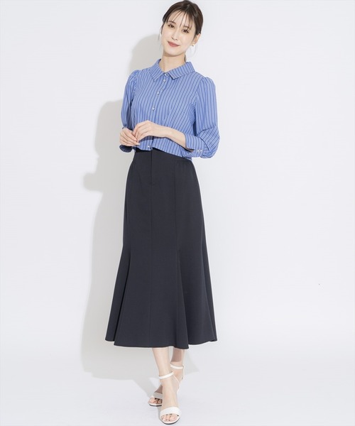 SWINGLE（スウィングル）の「ラインストーン釦ショート丈シャツブラウス（シャツ/ブラウス・レディース・オフホワイト/ブルー系その他/ホワイト系その他・FREE）」の13枚目の写真