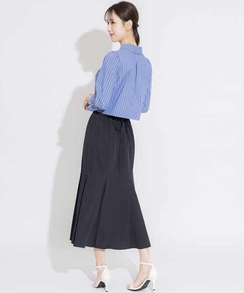 SWINGLE（スウィングル）の「ラインストーン釦ショート丈シャツブラウス（シャツ/ブラウス・レディース・オフホワイト/ブルー系その他/ホワイト系その他・FREE）」の12枚目の写真