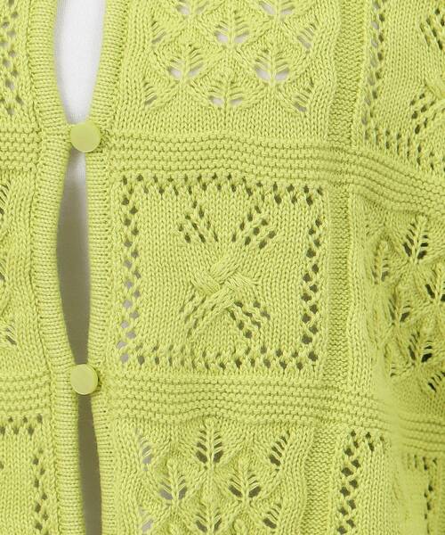 OPAQUE.CLIP（オペークドットクリップ）の「◆クロッシェ編み風コットンニットカーディガン【洗える】（カーディガン/ボレロ・レディース・スモーキーグリーン系/チャコールグレー/ホワイト・42/38/40/36）」の11枚目の写真