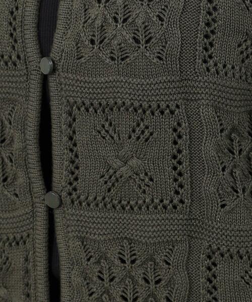 OPAQUE.CLIP（オペークドットクリップ）の「◆クロッシェ編み風コットンニットカーディガン【洗える】（カーディガン/ボレロ・レディース・スモーキーグリーン系/チャコールグレー/ホワイト・42/38/40/36）」の15枚目の写真