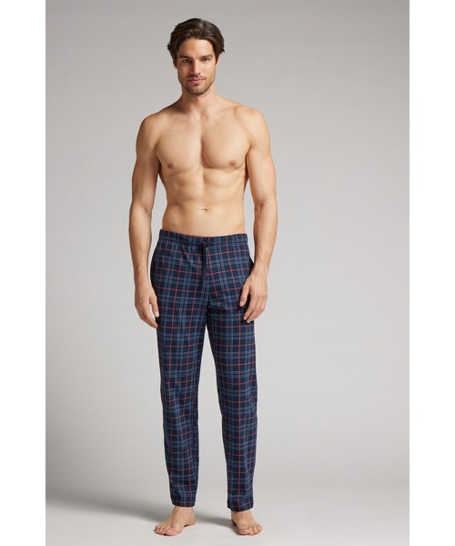 ブルー＆ブリック タータンプリント コットン ロングパンツ（スウェットパンツ）｜Intimissimi（インティミッシミ）