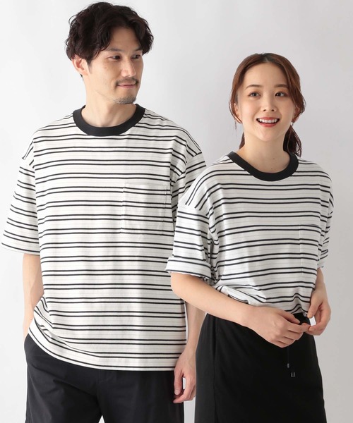 GLOBAL WORK（グローバルワーク）の「ヘビロッTEE COOL/半袖/986787（Tシャツ/カットソー・メンズ・ホワイト×ブラック/ホワイト/ライトグレー・MEDIUM/LARGE/X-LARGE/SMALL）」の3枚目の写真