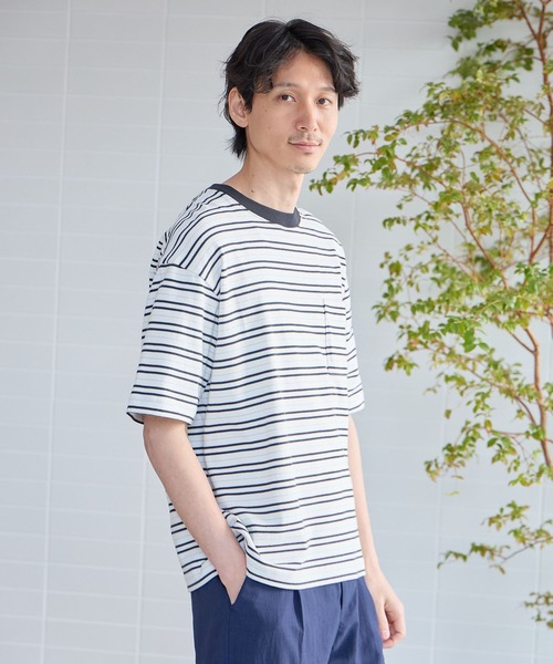 GLOBAL WORK（グローバルワーク）の「ヘビロッTEE COOL/半袖/986787（Tシャツ/カットソー・メンズ・ホワイト×ブラック/ホワイト/ライトグレー・MEDIUM/LARGE/X-LARGE/SMALL）」の16枚目の写真