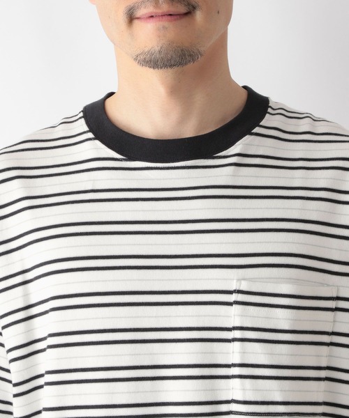 GLOBAL WORK（グローバルワーク）の「ヘビロッTEE COOL/半袖/986787（Tシャツ/カットソー・メンズ・ホワイト×ブラック/ホワイト/ライトグレー・MEDIUM/LARGE/X-LARGE/SMALL）」の5枚目の写真