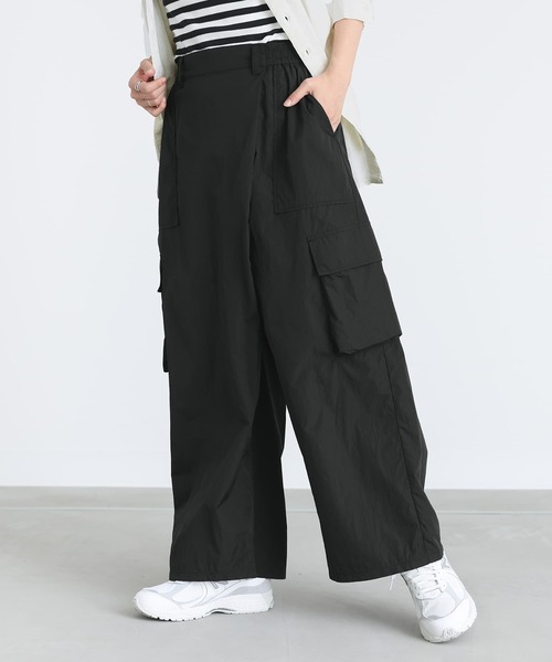n'OrLABEL（ノアールレーベル）の「『カシュクールワイドカーゴパンツ』（カーゴパンツ・レディース・ブラック/ホワイト/ライトカーキ・1/2）」の3枚目の写真
