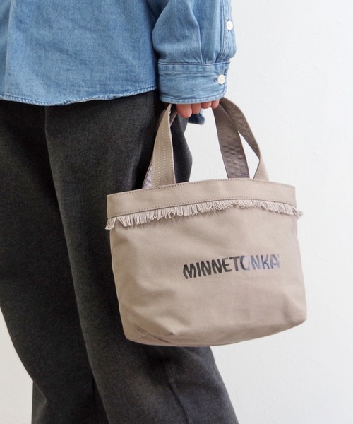 / フリンジロゴトートバッグ キャンバスバッグ スモールトート