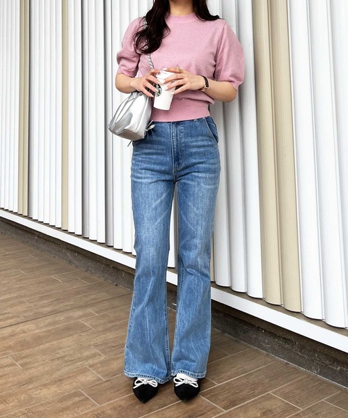 nelliy.（ネルリー）の「ラメパフスリーブニット（ニット/セーター・レディース・ブラック/ピンク/グレー・MEDIUM/LARGE）」の15枚目の写真