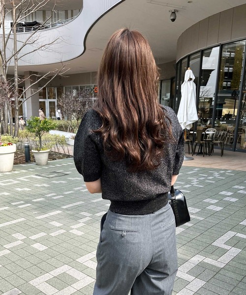 nelliy.（ネルリー）の「ラメパフスリーブニット（ニット/セーター・レディース・ブラック/ピンク/グレー・MEDIUM/LARGE）」の7枚目の写真