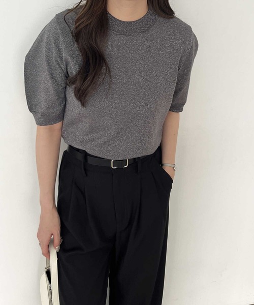 nelliy.（ネルリー）の「ラメパフスリーブニット（ニット/セーター・レディース・ブラック/ピンク/グレー・MEDIUM/LARGE）」の18枚目の写真