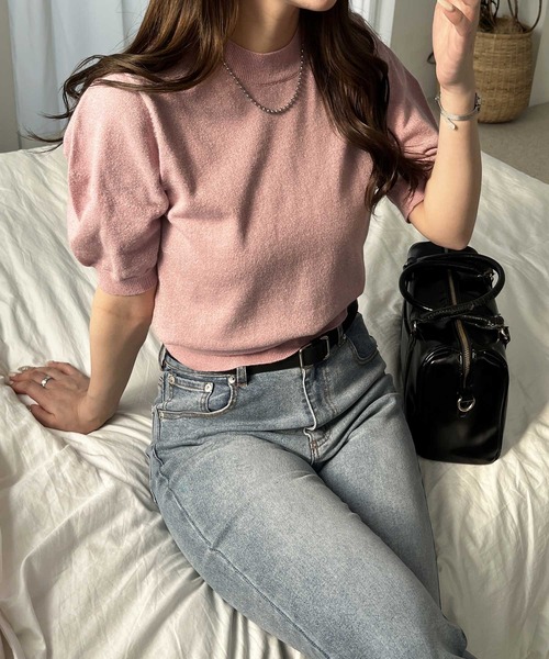 nelliy.（ネルリー）の「ラメパフスリーブニット（ニット/セーター・レディース・ブラック/ピンク/グレー・MEDIUM/LARGE）」の21枚目の写真