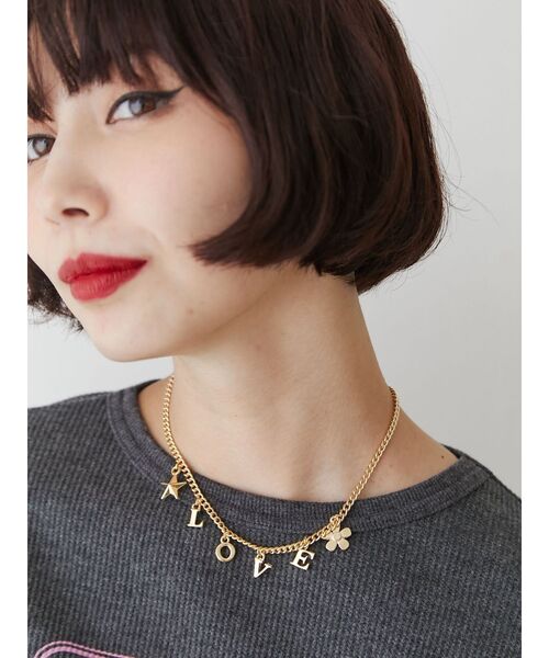 jouetie(ジュエティ)の「モチーフロゴネックレス(ネックレス・レディース・ゴールド/シルバー・FREE)」の1枚目の写真