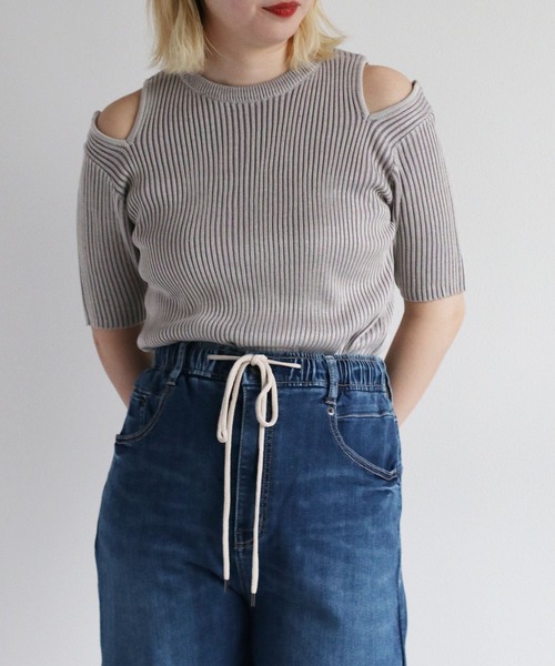 cepo（セポ）の「ショルダースリットリブニット（ニット/セーター・レディース・ピンク/ミント/ラベンダー・FREE）」の13枚目の写真