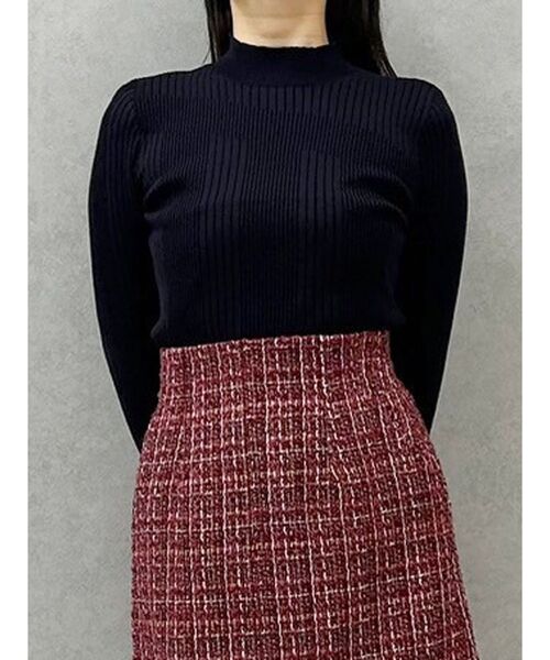 MERCURYDUO（マーキュリーデュオ）の「シンプルボトルネックニット（ニット/セーター・レディース・チャコールグレー/ブラック/パープル/オフホワイト/ベビーピンク/レッド・FREE）」の3枚目の写真