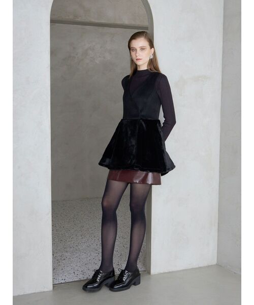 MERCURYDUO（マーキュリーデュオ）の「シンプルボトルネックニット（ニット/セーター・レディース・チャコールグレー/ブラック/パープル/オフホワイト/ベビーピンク/レッド・FREE）」の16枚目の写真