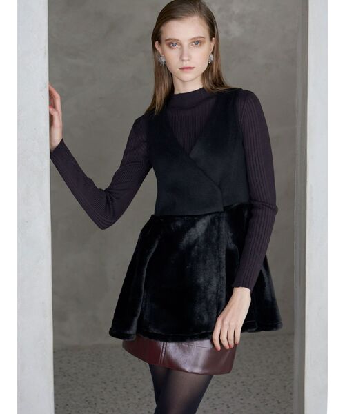 MERCURYDUO（マーキュリーデュオ）の「シンプルボトルネックニット（ニット/セーター・レディース・チャコールグレー/ブラック/パープル/オフホワイト/ベビーピンク/レッド・FREE）」の18枚目の写真