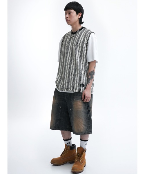 OY（オーワイ）の「『OY/オーワイ』 STRIPE CROCHET KNIT VEST/ニットベスト（ベスト・レディース・アイボリー・FREE）」の6枚目の写真