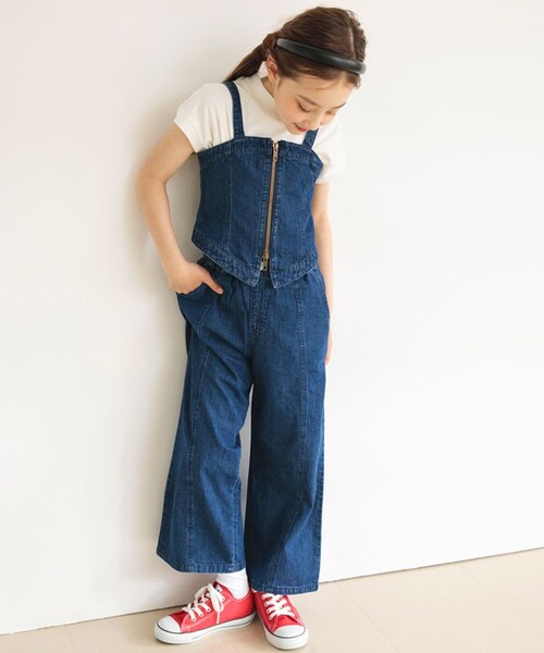 EDWIN(エドウィン)の「【Ou? by EDWIN】バギーワイドパンツ(デニムパンツ・キッズ・ネイビー・100/110/120/130/140/150)」の3枚目の写真